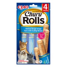 Churu Cat Rolls Atún con Vieira 10 gr x 4 Sticks