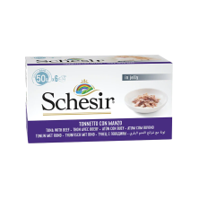 Schesir Cat Latas Gelatina Atún con Ternera 6x50 Gr