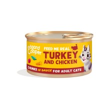 Edgar & Cooper Pavo y Pollo Trocitos en Salsa 85 Gr para Gatos
