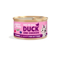 Edgar & Cooper Pato y Pollo Trocitos en Salsa 85 Gr para Gatitos