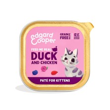 Edgard & Cooper Kitten Pollo de corral y Pato Paté Tarrina 85 Gr para Gatos