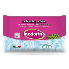 Toallitas Inodorina Refresh Pocket Talco, 15 unidades.