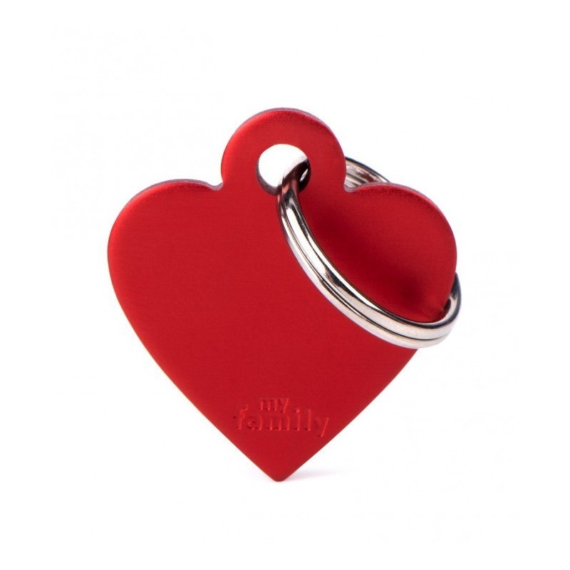 Placa Identificativa Personalizada Corazón Aluminio Rojo