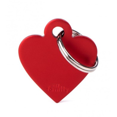 Placa Identificativa Personalizada Corazón Aluminio Rojo