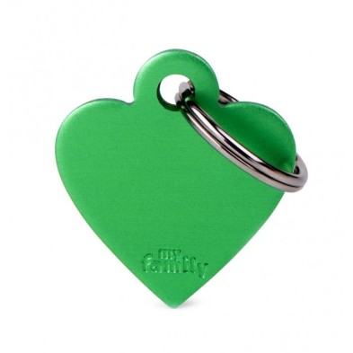 Placa Identificativa Personalizada Corazón Aluminio Verde